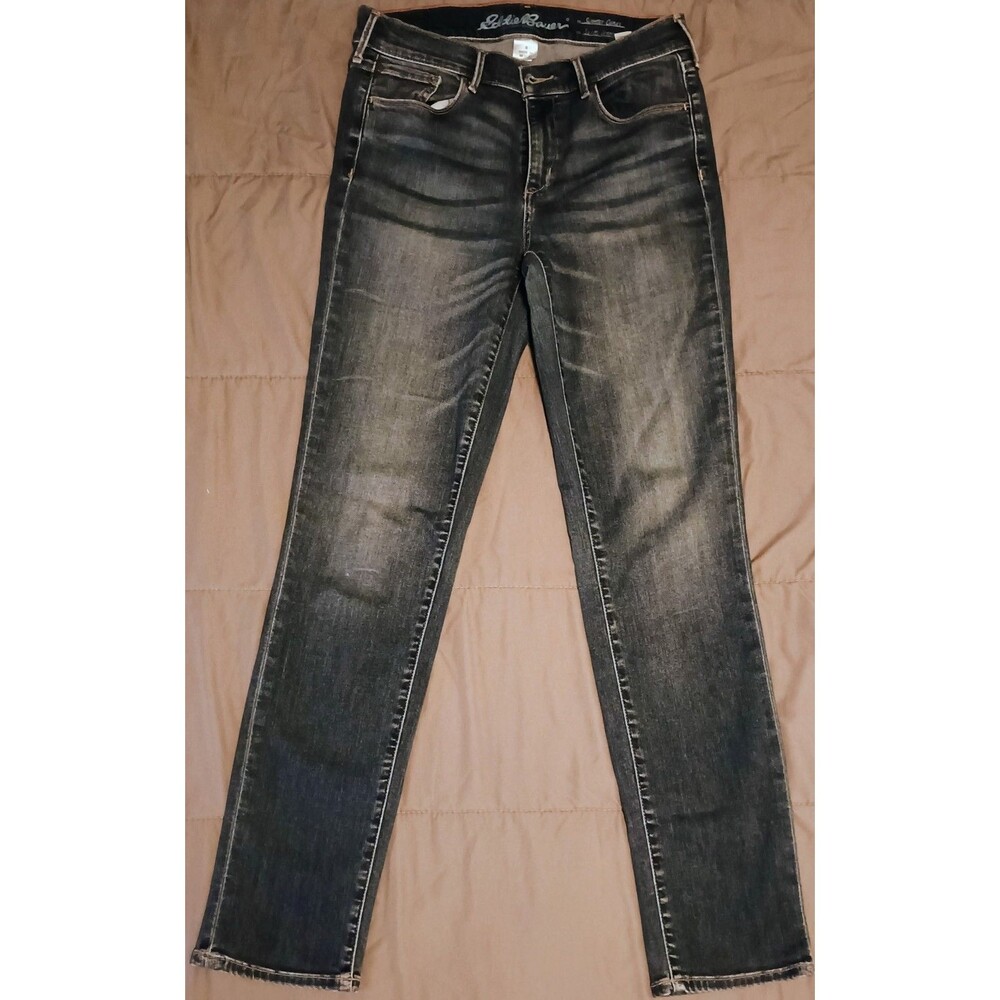 Eddie Bauer Jeans Women 6 Blue Denim Slightly Curvy Slim Straight Leg Stretch